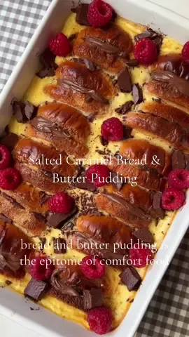 Recipe 73 of 100: Salted Caramel Bread and Butter Brioche Pudding with Nutella Bread and butter pudding is the epitome of comfort food. It’s so incredibly delicious and this version using Nutella stuffed brioche and a decadent salted caramel sauce is going to change your life. Yes you heard that right, Salted Caramel Bread and Butter Brioche Pudding with Nutella. A very delicious twist on the British classic. The recipe is up on the website if you search in google for : “desert island dishes bread and butter brioche pudding” you’ll find it or it's here: https://desertislanddishes.co/bread-butter-brioche-pudding/💛 #breadandbutterpudding #classicpudding #comfortfood #EasyRecipes #pudding #100daychallenge