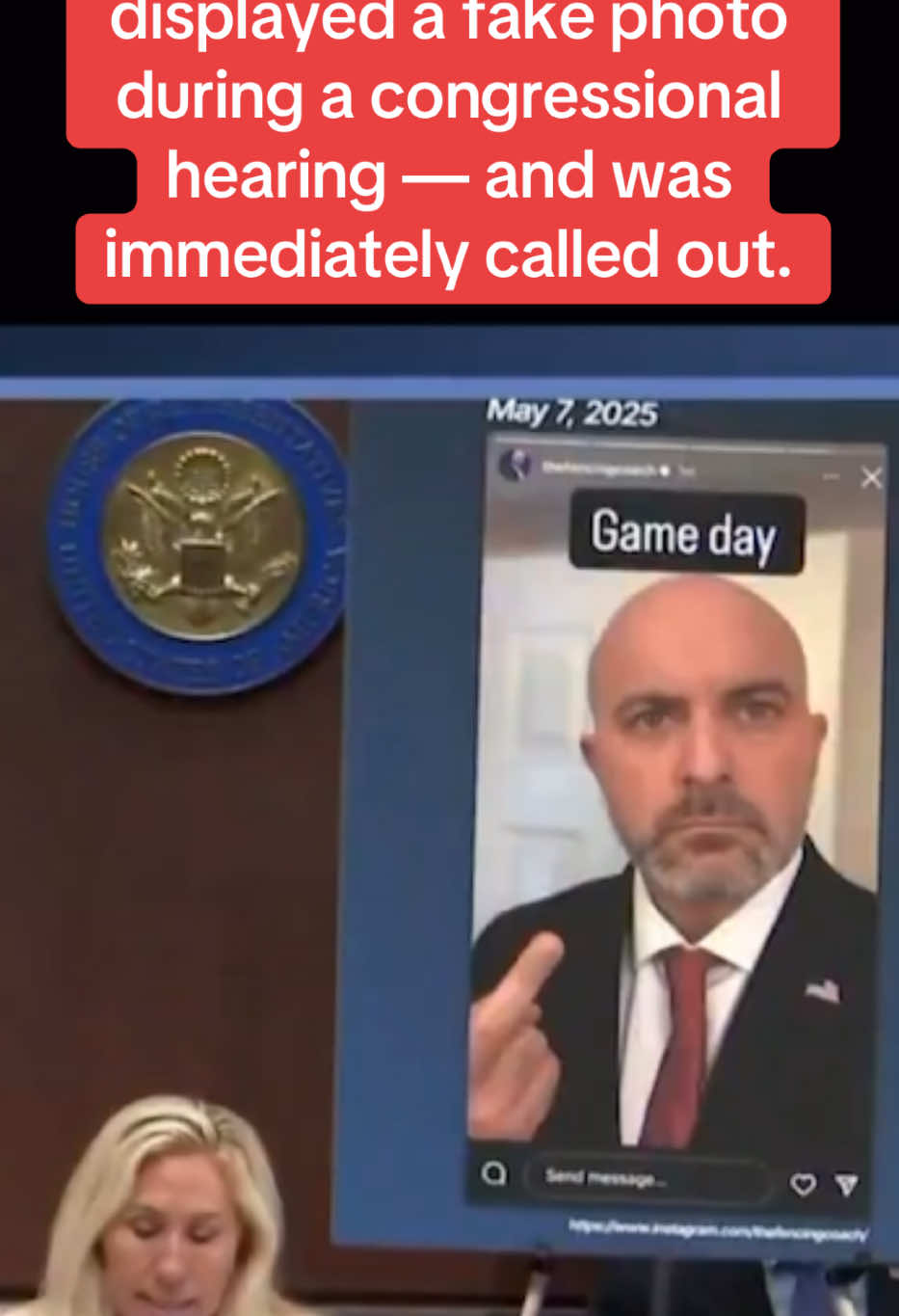 “Marjorie Taylor Greene displaying a fake photo. The moment is going viral. #MTGExposed #FakePhoto #CongressNews #CaughtOnCamera #FactCheck” #fyp #viral