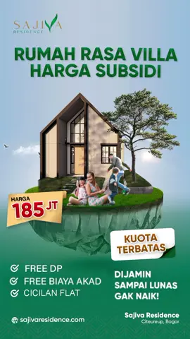 Sajiva Residence Rumah Rasa Villa Harga Subsidi Cukup 1 Juta Bebas Biaya biaya & Dp  More Info : 0858-8009-0889 #sajivaresidence #rumahviral #sajivaresidencechannel #rumahcitereup 