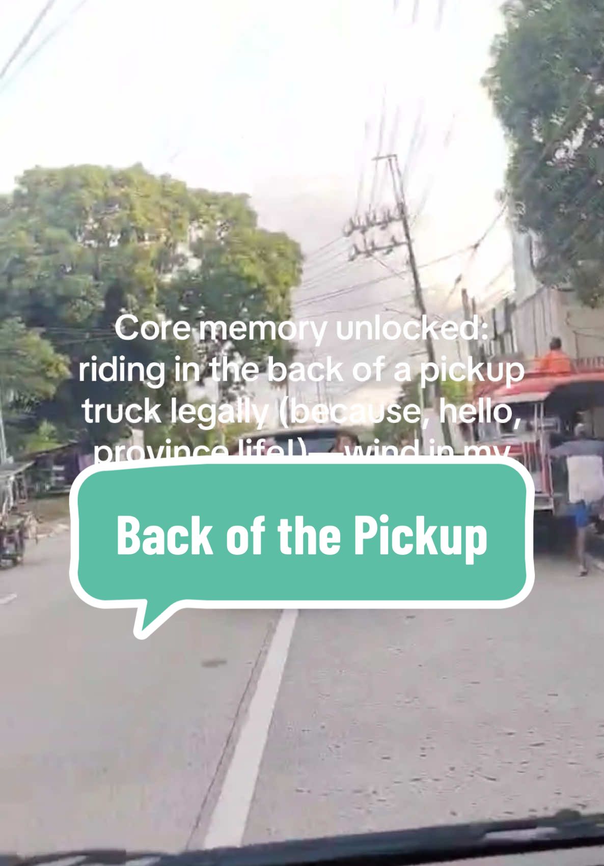 Core memory unlocked: riding in the back of a pickup truck legally in the Philippines—wind in my face, no seatbelt, just vibes. Nothing hits quite like the freedom of province life and a quick ride to the barrio. #PhilippinesTravel #ProvinceLife #PinoyNostalgia #CoreMemoryUnlocked #FilipinoCulture #BackOfTheTruckVibes #SariSariStore #TBTPhilippines #FilipinoChildhood #IslandLifePh #LifeInTheProvince #TravelPhilippines #PickupTruckMemories #BuhayProbinsya #PhilippinesVibes