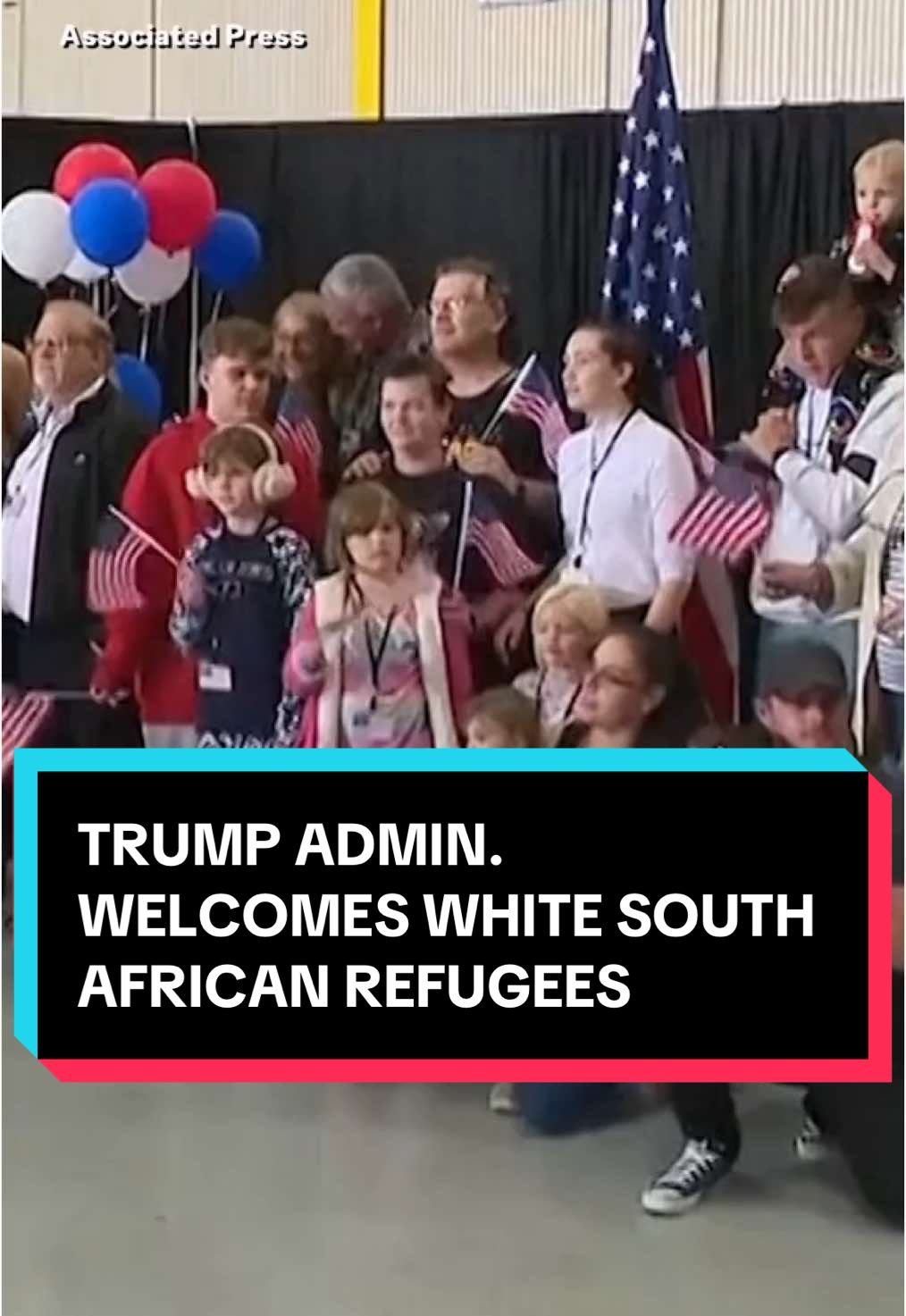 Deputy Secretary Christopher Landau seen welcoming a group of 59 South Africans at Dulles International Airport, as Trump administration grants refugee status to them in the U.S following an executive order. #newsweek #donaldtrump #executiveorder #southafrica