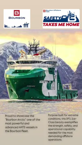 Delivering performance where it matters most. #BourbonOffshore #BourbonArctic #MaritimeLeadership #OffshoreExcellence #DP3 #AHTS #IceClass #MarineOperations #LeadershipAtSea