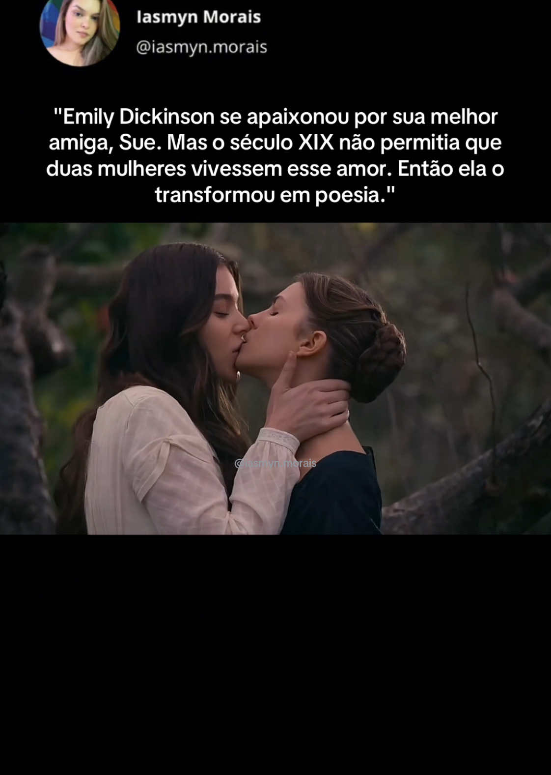 “A alma escolhe sua própria companhia — E então — fecha a porta —”  Emily Dickinson 🎥 Dickinson - Apple TV #dickinson #emilyesue #amoralemdotempo #lgbtqtiktok #lesbicasbrasil 