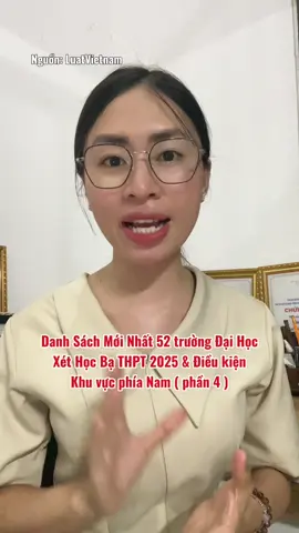 ( Phần 4 ) Danh Sách 52 trường Đại Học Xét Học Bạ THPT 2025 và Điều Kiện xét tuyển khu vực miền Nam: Đại học sư phạm kỹ thuật Vĩnh Long, Trường sĩ quan Công Bình hệ quân sự, Học viện Ngân Hàng - phân viện Phú Yên, Phân hiệu đại học lâm nghiệp tại Đồng Nai, Đại học sư phạm thành phố Hồ Chí Minh, Đại học Quốc tế Hồng Bàng, Học viện Hàng Không Việt Nam, Đại học Việt Đức, Trường sĩ quan thông tin hệ dân sự, Trường sĩ quan thông tin hệ quân sự, Đại học CMC, Đại học thể dục thể thao thành phố Hồ Chí Minh, Đại học công nghệ Đồng Nai, Đại học y dược Buôn Ma Thuột   @Hồng Sinh@Hồng Sinh Viên Làm Đấtv#hongsinhvienv#hongsinhvienlamdatc#daihoc##caodang #sinhvien##studentt#university##college##giaoducn#education