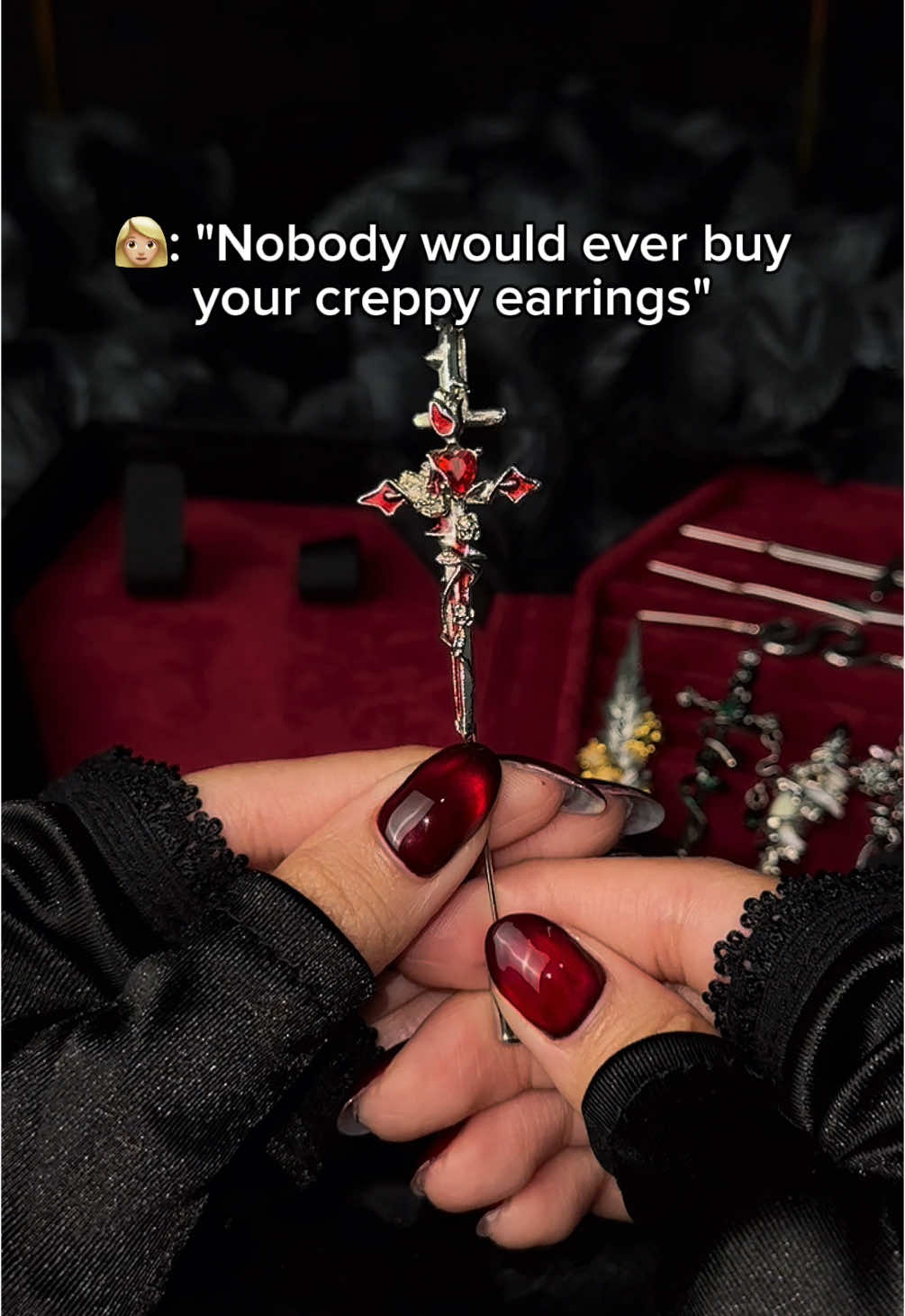 Is it creepy?🥺 #gothjewelry #altjewelry #goth #grunge #ukjewellery #piercings 