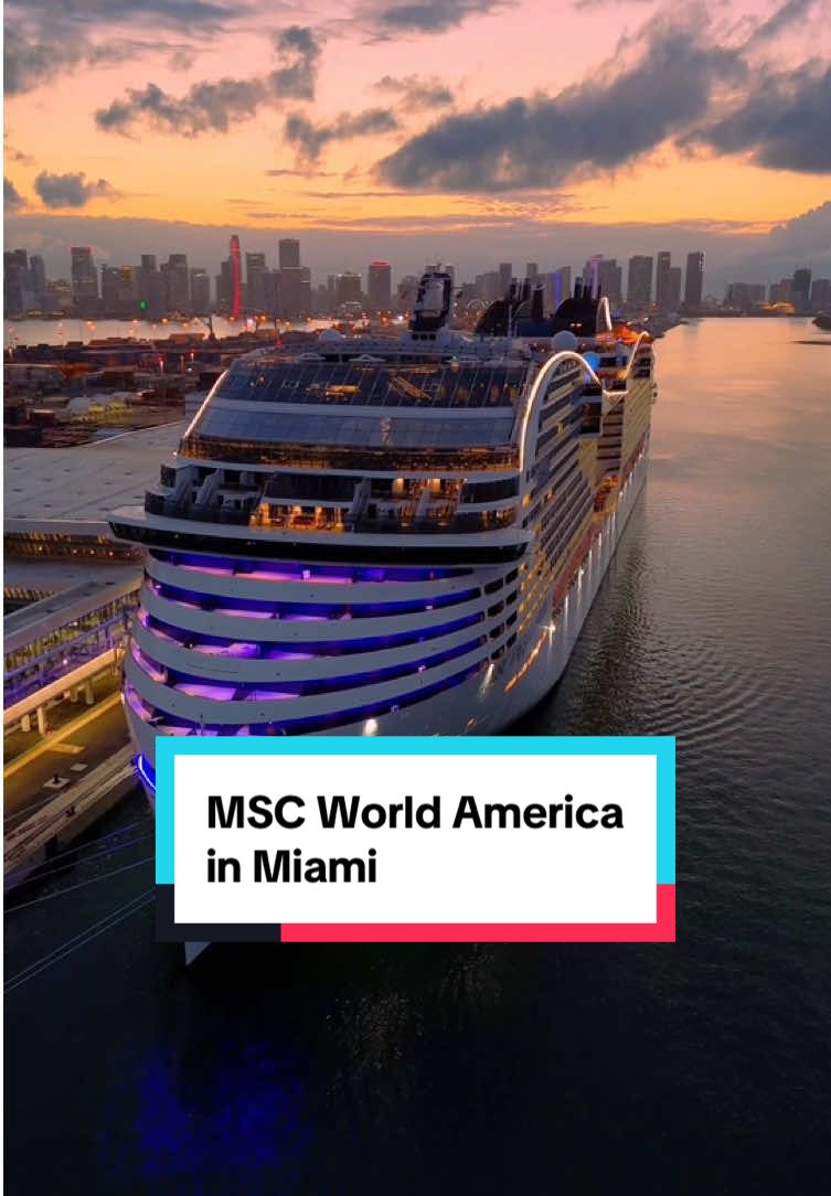 #MSCWorldAmerica is a dream in #Miami 😍 📸: @momentsofgregory  #MSCCruises #ANewWorldOfCruising #cruiseship #cruisetok