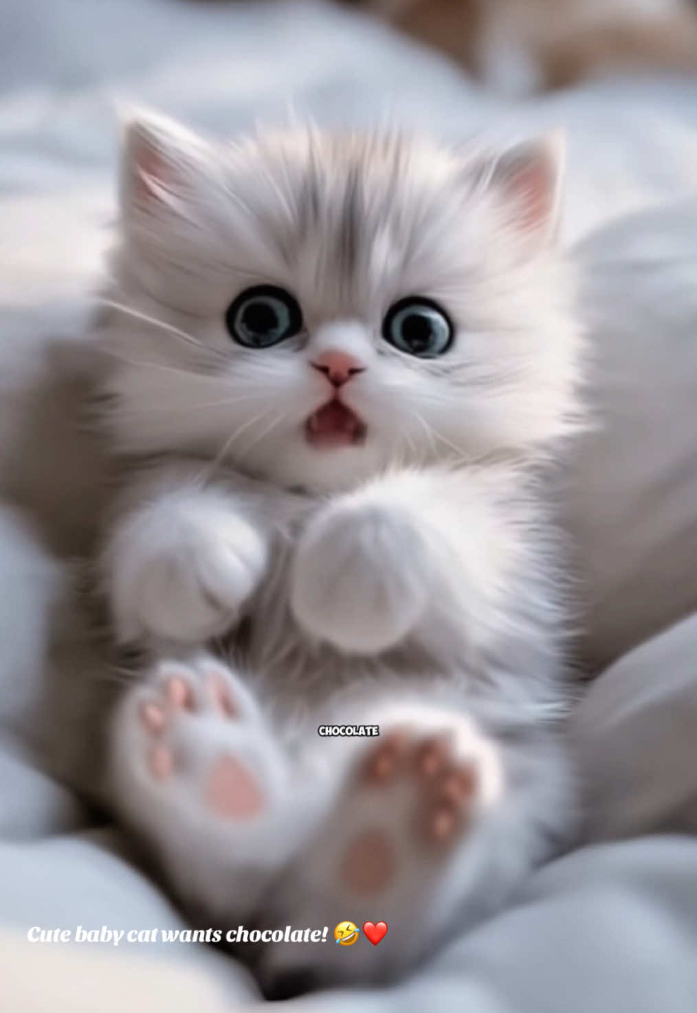 Adorable cat baby wants chocolate! ❤️🤣 Cute kitten needs sweets! #babycat #catlife #momlife #catbaby #catmom #catlover #sweetcat 