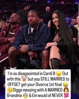 I'm so disappointed in #CardiB 😞 Out with this 🤡 but you STILL MARRIED to #OFFSET get your #Divorce 1st final 😪  🤔 #stephondiggs messing with A #marriedwoman 👩 Grandma 👵 & Em would of NEVER 💯 #2025bride vs #backinthedays wives can never #reactionvideo #foreducationalpurposeonly #disgusting 