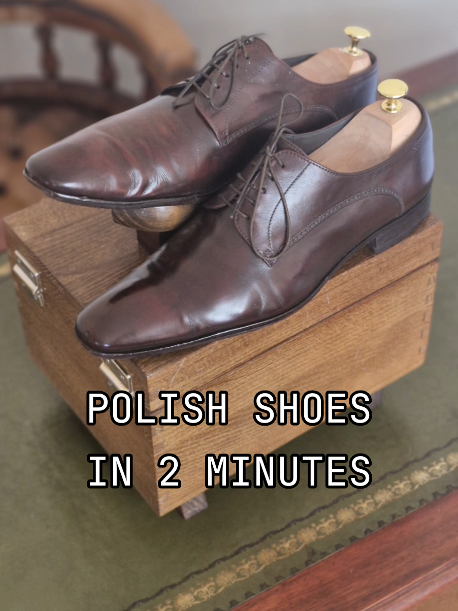 How to quickly polish shoes ' if you don't have long and just want a quick shine, how do you get your shoes looking tip top when time is against you? #shoeshine #shoepolishing #shoecleaning #leathershoe #shoecare #shoepolish 