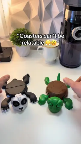 I guess they are now 😂 link in bio to get your coaster #coffeelover #viralfypシ #panda #turtle 