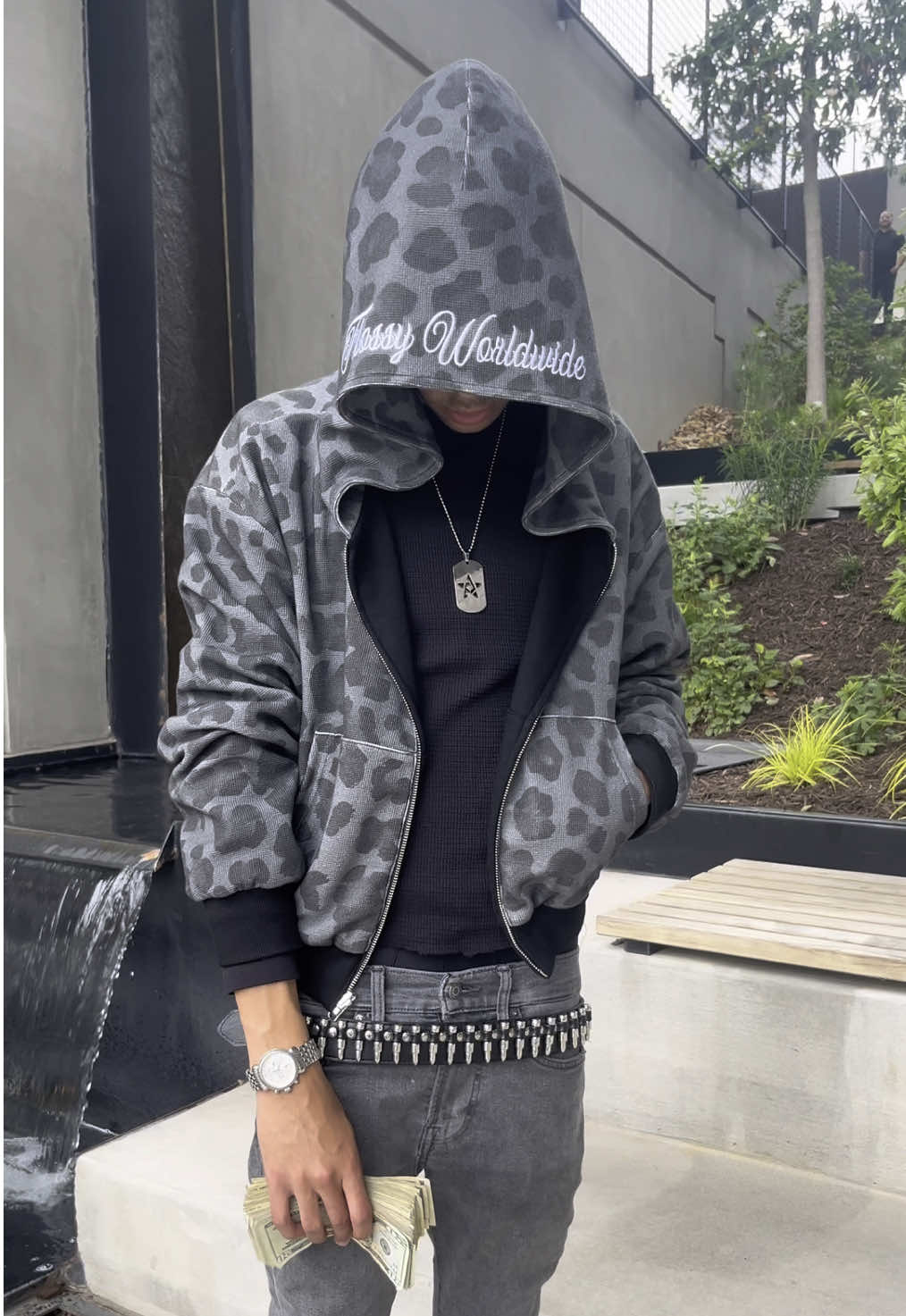 may 31st: black leopard thermal hoodie #fyp #foryou #fashion #streetwear #clothingbrand 