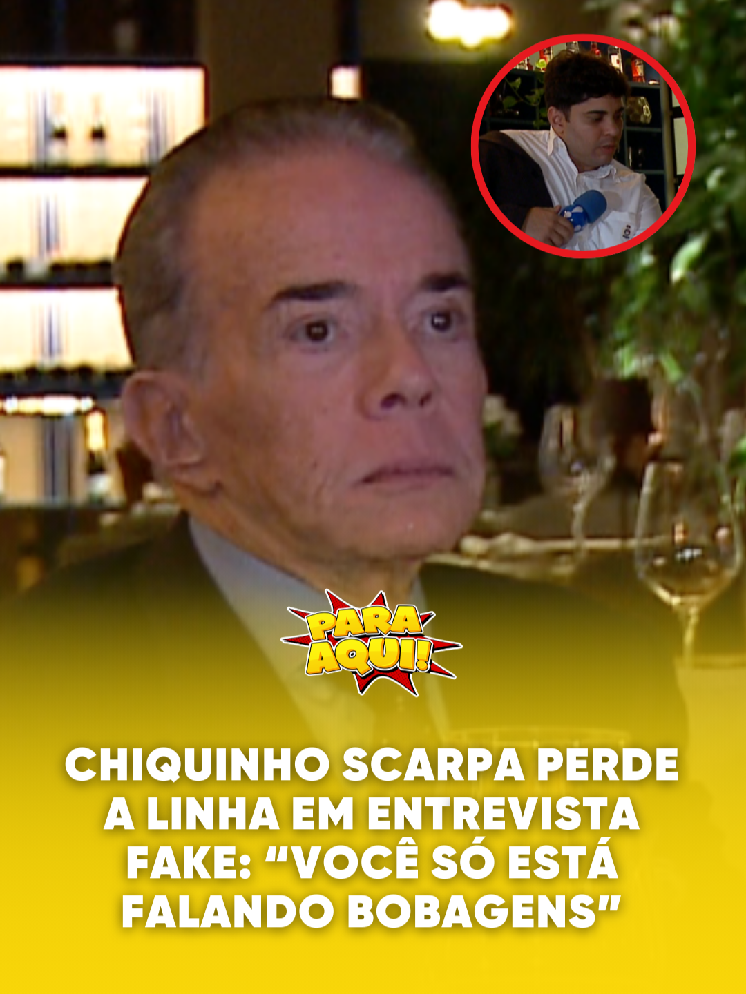 Chiquinho Scarpa perde a linha em entrevista fake: “Você só está falando bobagens” . . . #paraaqui #joaokleber #humor #diversao #programa #pegadinha #famosos #entretenimento #redetv #ChiquinhoScarpa #PaciênciaZero #EntrevistaFake