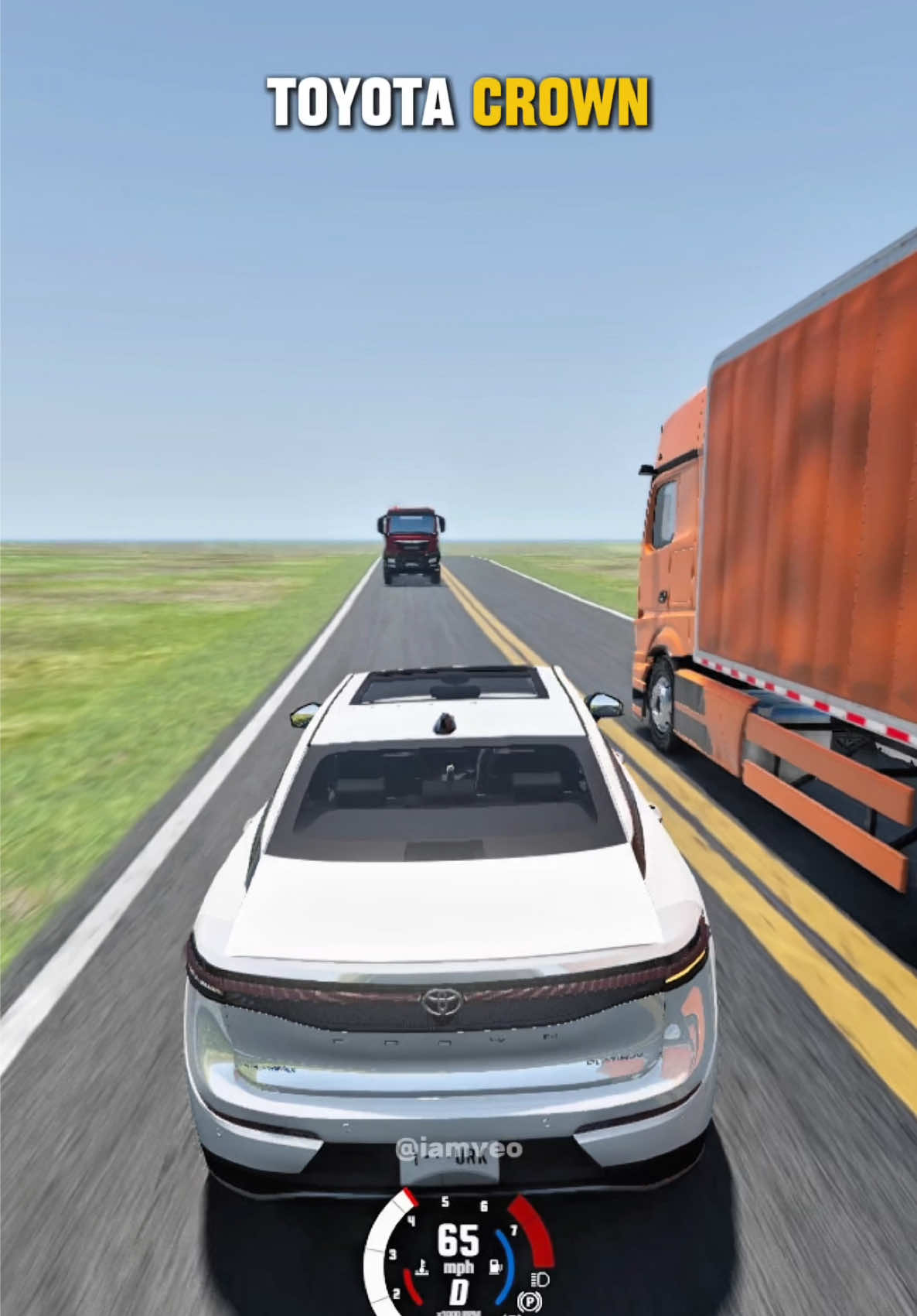 Which Car Overtake The Truck Safely? #beamngdrive #beamng #gaming #car #toyotacrown #hondaaccord #infinityq70 #mg7 #nissanaltima #fordtaurus #kiak9 #fyp #foryou  @VEO🏅 