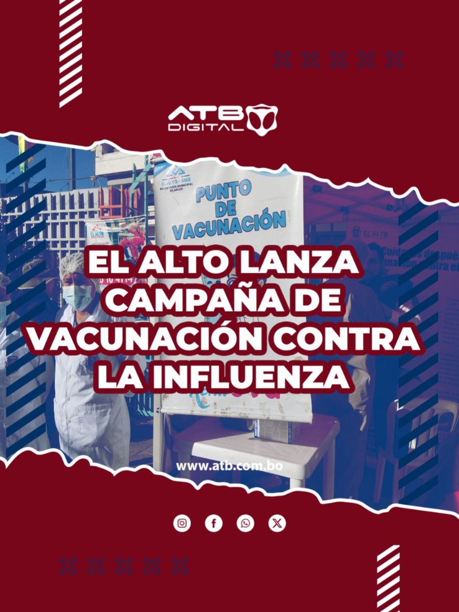 El jefe de Epidemiología, Miguel Quispe, anunció el inicio de la campaña de vacunación contra la influenza, dirigida a niñas y niños de 6 meses a 12 años, mujeres embarazadas y personas adultas mayores. Las autoridades habilitaron puntos de vacunación en todo el municipio para facilitar el acceso y prevenir complicaciones de salud durante la temporada de resfríos. #ATBDigital #ATBInforma #Vacunación #Influenza #ElAlto #LaPaz #Salud #NoticiasBolivia #Prevención #TemporadaDeFrío #BoliviaSegura #ParaTiiiii #Viral_Video
