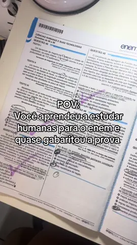 41/45 acertos em humanas do enem ✨😍🤩💕 #enem #humanasenem #vestibular #enem2025 #dicasenem 