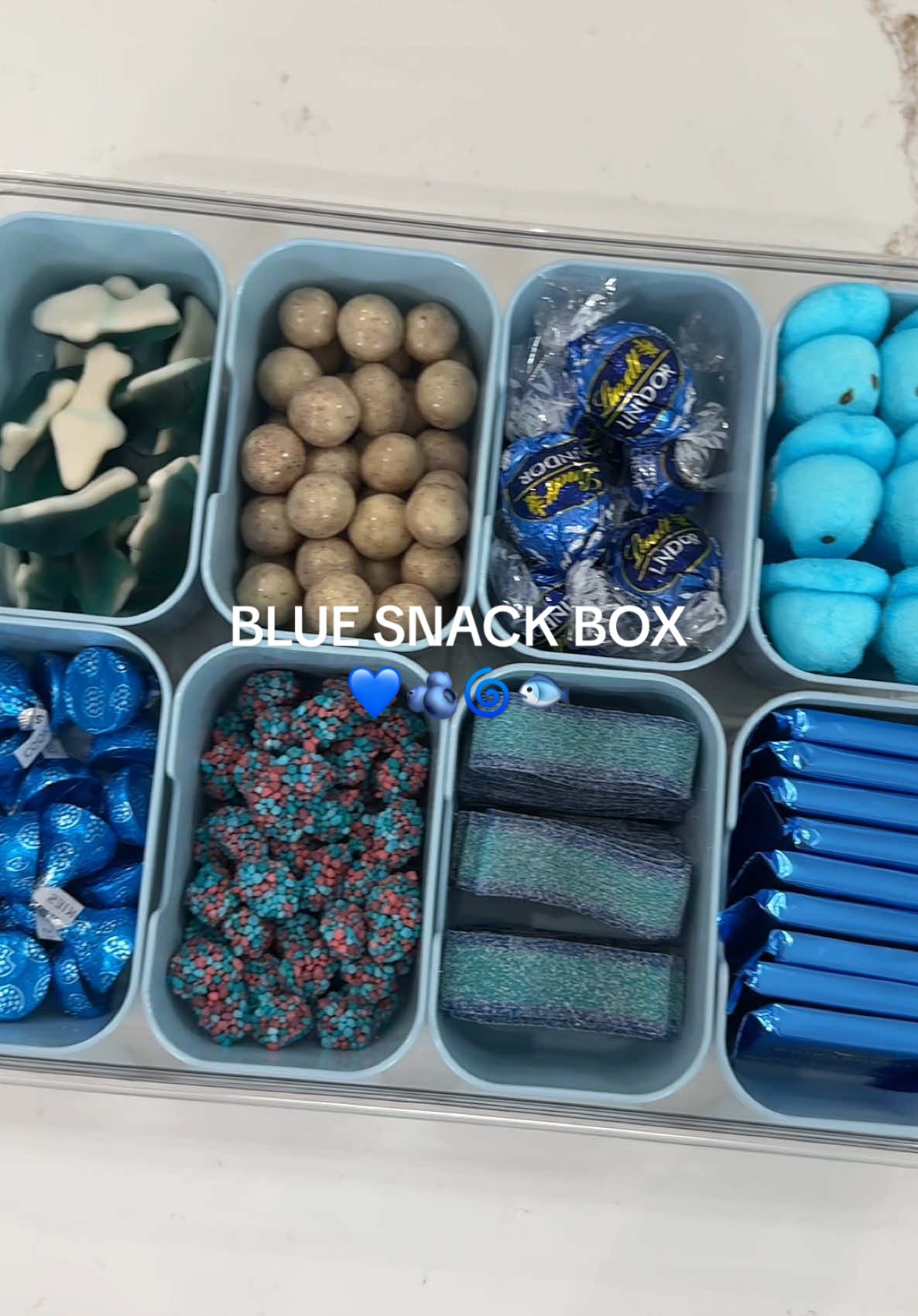 Blue snack box restock 💙🫐🌀🐟 #trufrupartner #restock #asmr #asmrsounds #blue #snackbox #snacks #snackideas #candy #satisfying #sweettooth #sweets #aesthetic @Trü Frü 