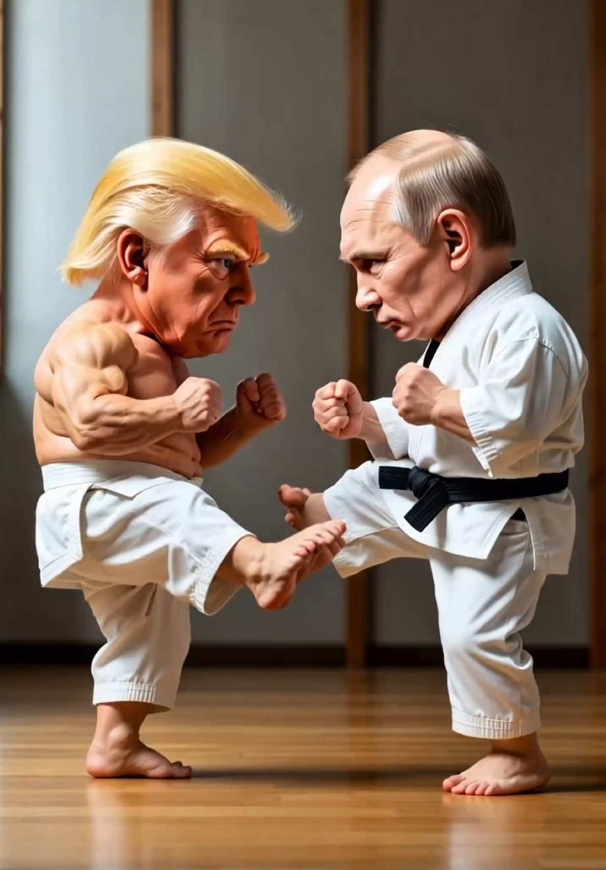 Kung Fu Baby foreign relations edition.  Dojo match.  #fyp #baby #kungfu #funny #cute #kawaii #Love #viralvideo #trending #ai #aibaby #aivideo 