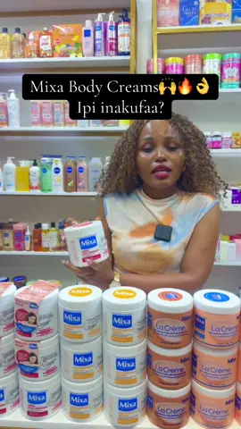 MIXA BODY CREAMS 🔸Mixa Cica Urea Repair+ (Body Cream) 75,000tsh Kutibu na kulainisha ngozi kavu kupita kiasi, yenye magamba au iliyopasuka. -Ina 10% Urea – huondoa ukavu, ngozi ngumu, na magamba. -Ina Panthenol (Pro-Vitamin B5) – husaidia katika urekebishaji wa ngozi. 	 🔸Mixa Bright Niacinamide (Body Cream) 85,000tsh Kuangaza ngozi na kusawazisha rangi ya ngozi isiyo sawa. Ina Niacinamide (Vitamin B3) – hupunguza madoa meusi, kuangaza na kurudisha mng’ao wa ngozi. -Hutoa unyevu bila kufanya ngozi kuwa na mafuta. -Inafaa kwa: Ngozi yenye madoa, ambayo haina nuru au iliyoathiriwa na jua. 🔸Mixa La Crème Cocoa & Shea Butter 80,000tsh Kulainisha na kuifanya ngozi kuwa laini na yenye harufu nzuri ya cocoa. -Ina Cocoa Butter & Shea Butter – lishe ya kina kwa ngozi. -Ina harufu tamu ya cocoa, cream ni nzito kidogo. Wenye ngozi kavu sana hii inawafaa. 🔸Mixa La Crème 100% Vegetable Origin (Body Cream)  80,000tsh -Hutoa unyevu na kulinda ngozi kwa kutumia viambato vya asili. -Imetengenezwa kwa viambato vya mimea 100%. -Hypoallergenic – salama hata kwa ngozi sensitive sana. Inafaa kwa: Watumiaji wanaopenda bidhaa za asili, ngozi sensitive , au wanaoepuka kemikali. #foryoupage #fyp  #mixacicarepair #mixabrightniacinamide #mixalacreme #finestskincare #skincarecommunity #skincareproductsthatwork 