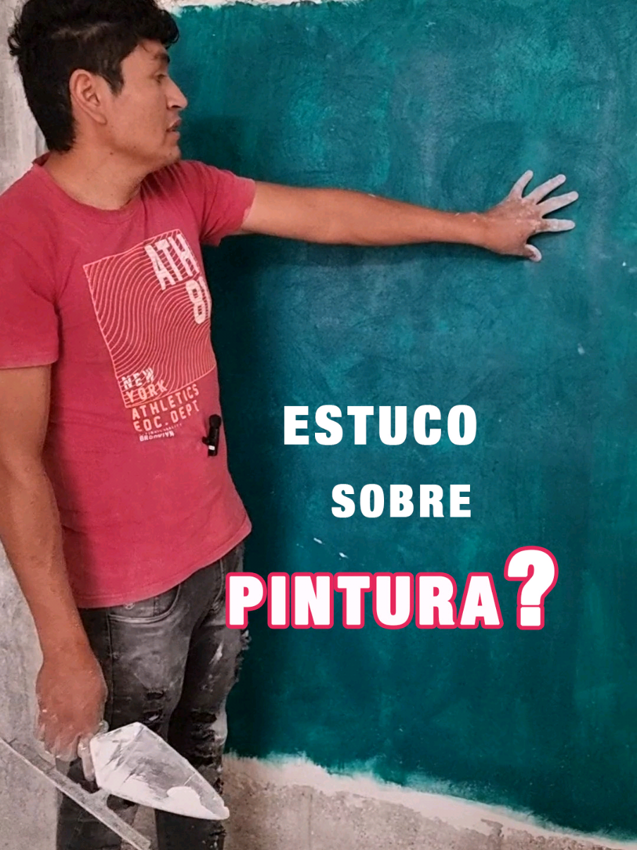Se puede aplicar estuco sobre pintura?#estuco #recubrimiento #muros #acabados #albañiles #albañil #albañilesmexicanos #pastas #pared #pintura #persipast 