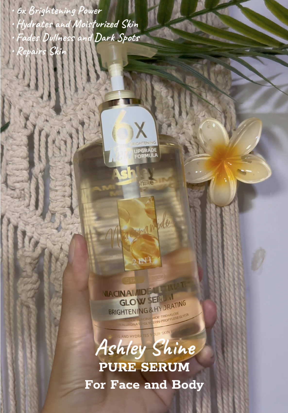 @Ashley Shine Cosmetics Pure Serum  for Face and Body. Niacinamide Ultimate Glow Serum with 6x Brightening Power! ✨ #ashleyshinecosmetics #pureserum #niacinamideserum #ashleyshineniacinamidepureserum #glowingskin #skincare 