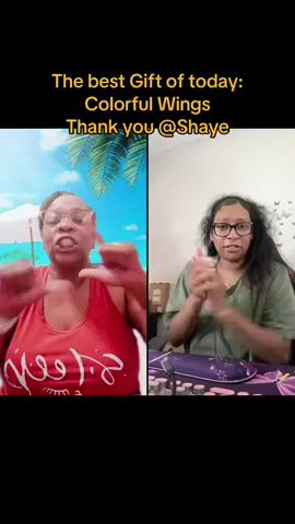 Shaye, thank you for this wonderful Gift sent in my LIVE! I'll cherish this moment forever.@Shaye #tiktoklive #livehighlights #livegift #colorfulwings #fyp