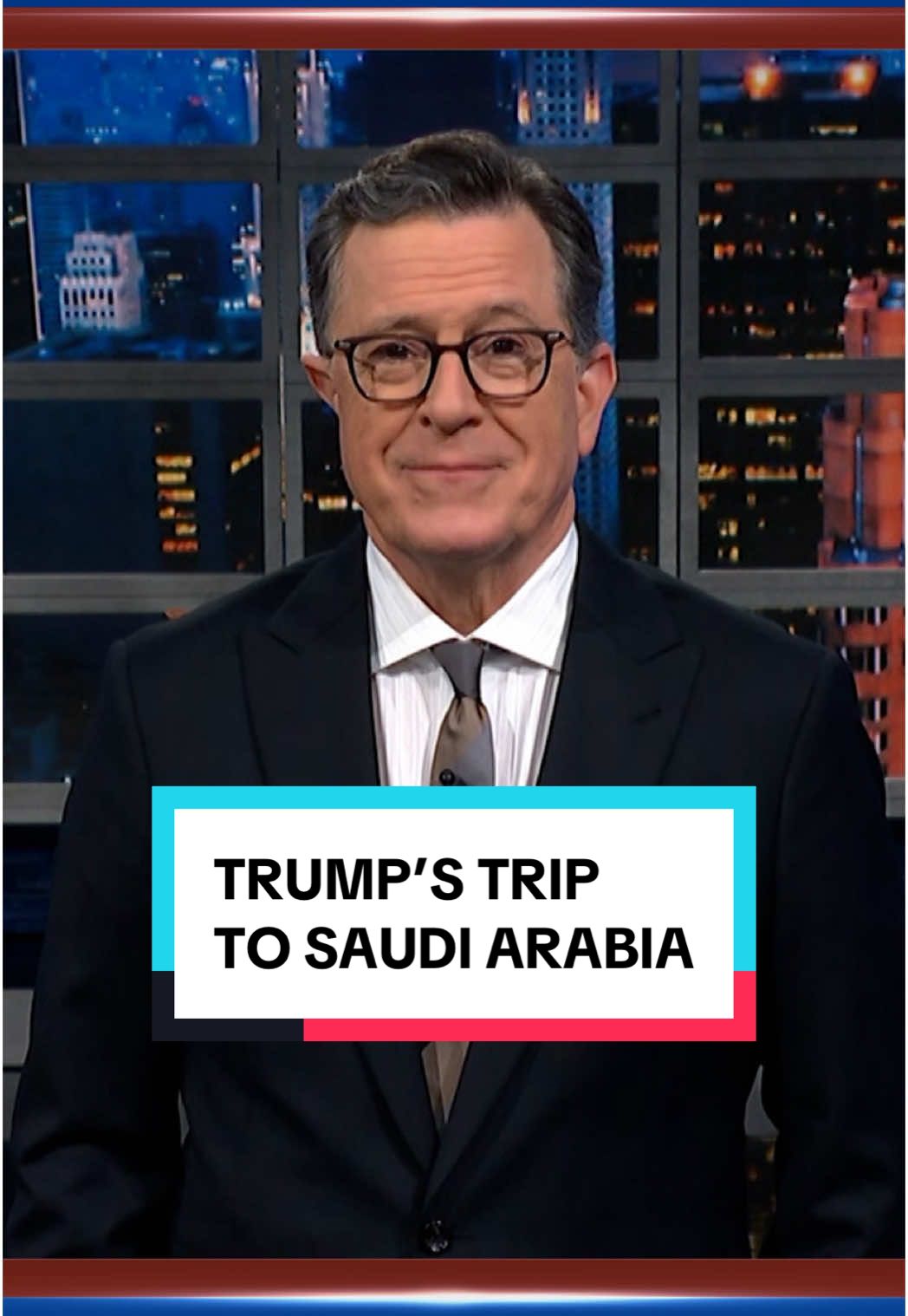 Cheers to Stephen for another trip around the sun, and to Trump for a trip anywhere but here. #StephenColbert #SaudiArabia