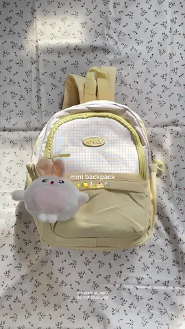 Cute yellow backpack 🍰🌤️ #backpackaesthetic #minibackpack #backpack #tasmini #fyp #tasbackpack #taskuliah #tassekolahaesthetic #backpack #outfitinspo 