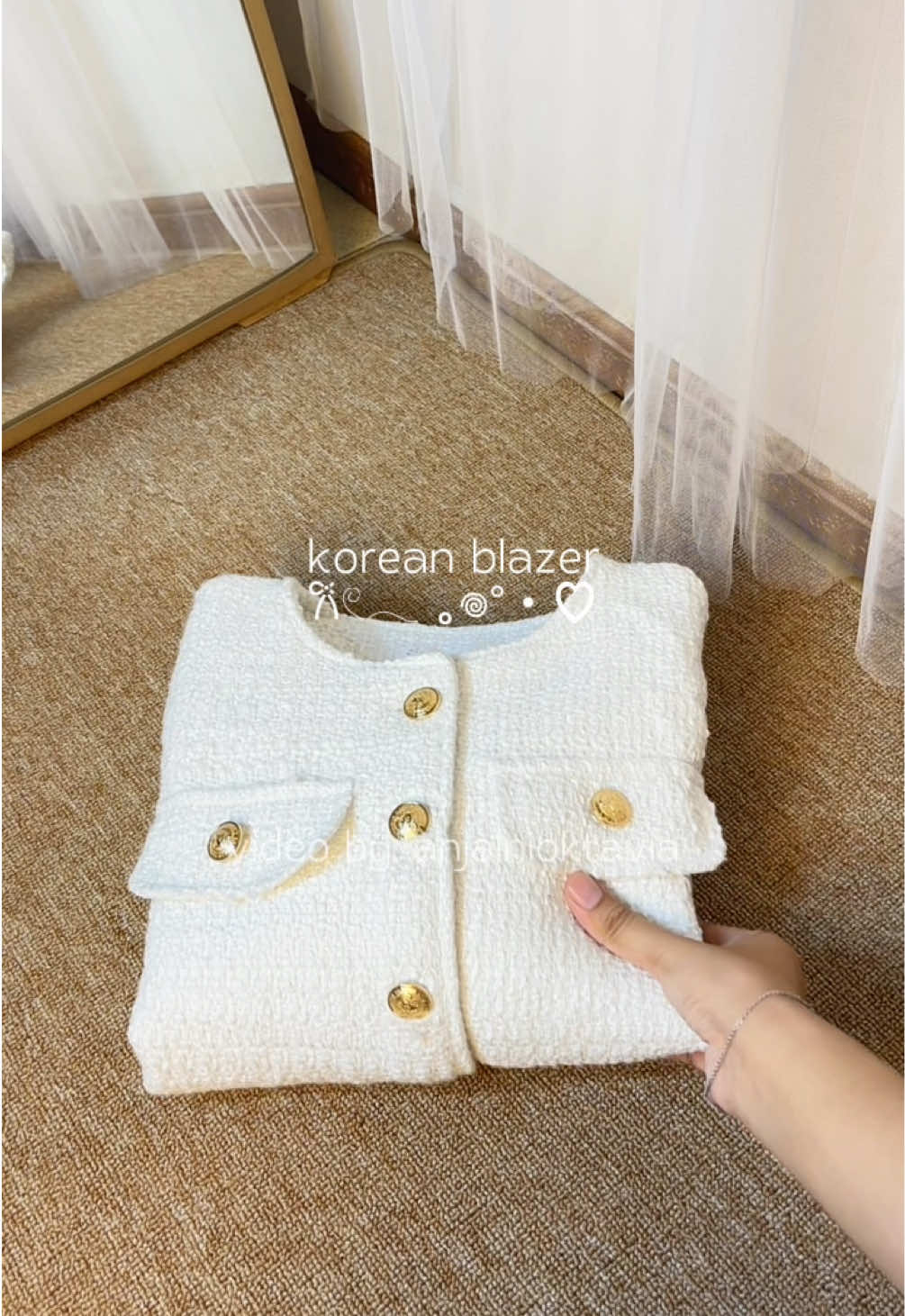Blazer korean full kancing gold yg bikin look kamu makin elegant🤍✨ #blazeroutfit #blazerkorea #blazer #outfitideas 