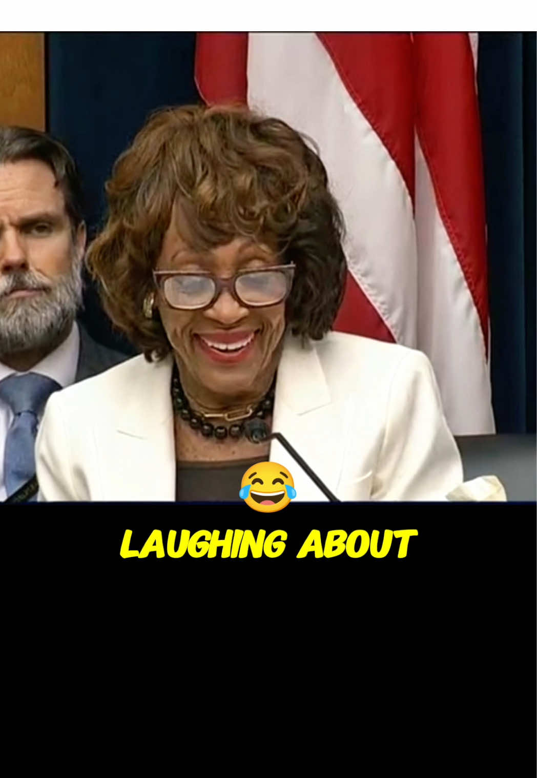 Maxine Waters at it again, sharing her knowledge and laughing  #politics #satire #trump 