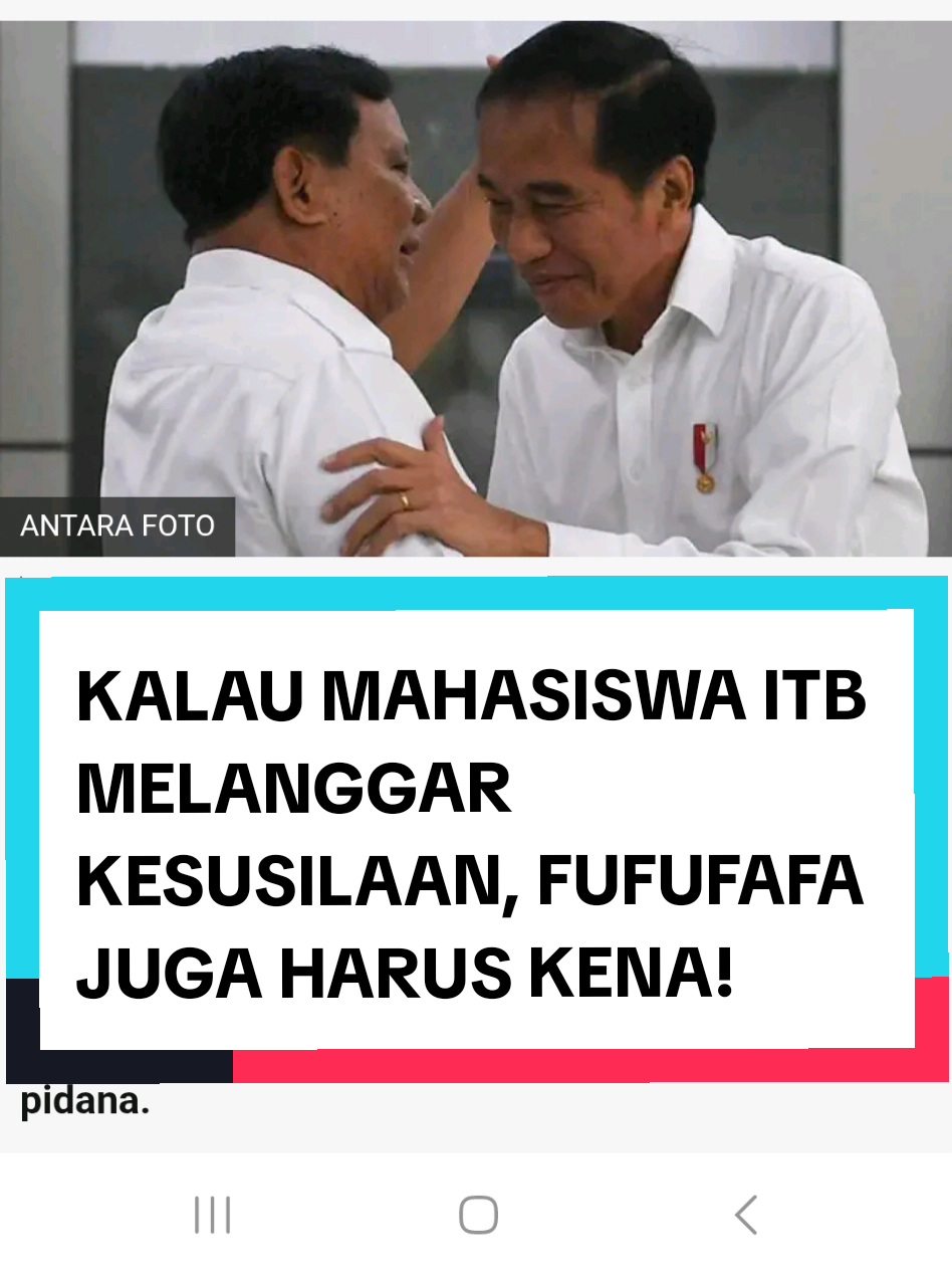 Mahasiswa ITB ditangkap karena meme. Kalau akun fufufafa lebih parah, kok aman? #hukum #kebebasanberpendapat #fufufafa #gibran #fyp #foryou #berandafyp 