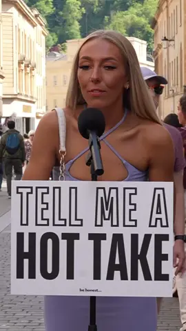 Men should be WHAT?😳 - - - - #tellmeahottake #tellme #hottake #bath #streetinterview #strangers #controversial #opinion
