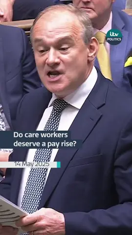@Liberal Democrats leader Ed Davey asks Prime Minister Keir Starmer if he will give care workers a pay rise #politics @itvnews 