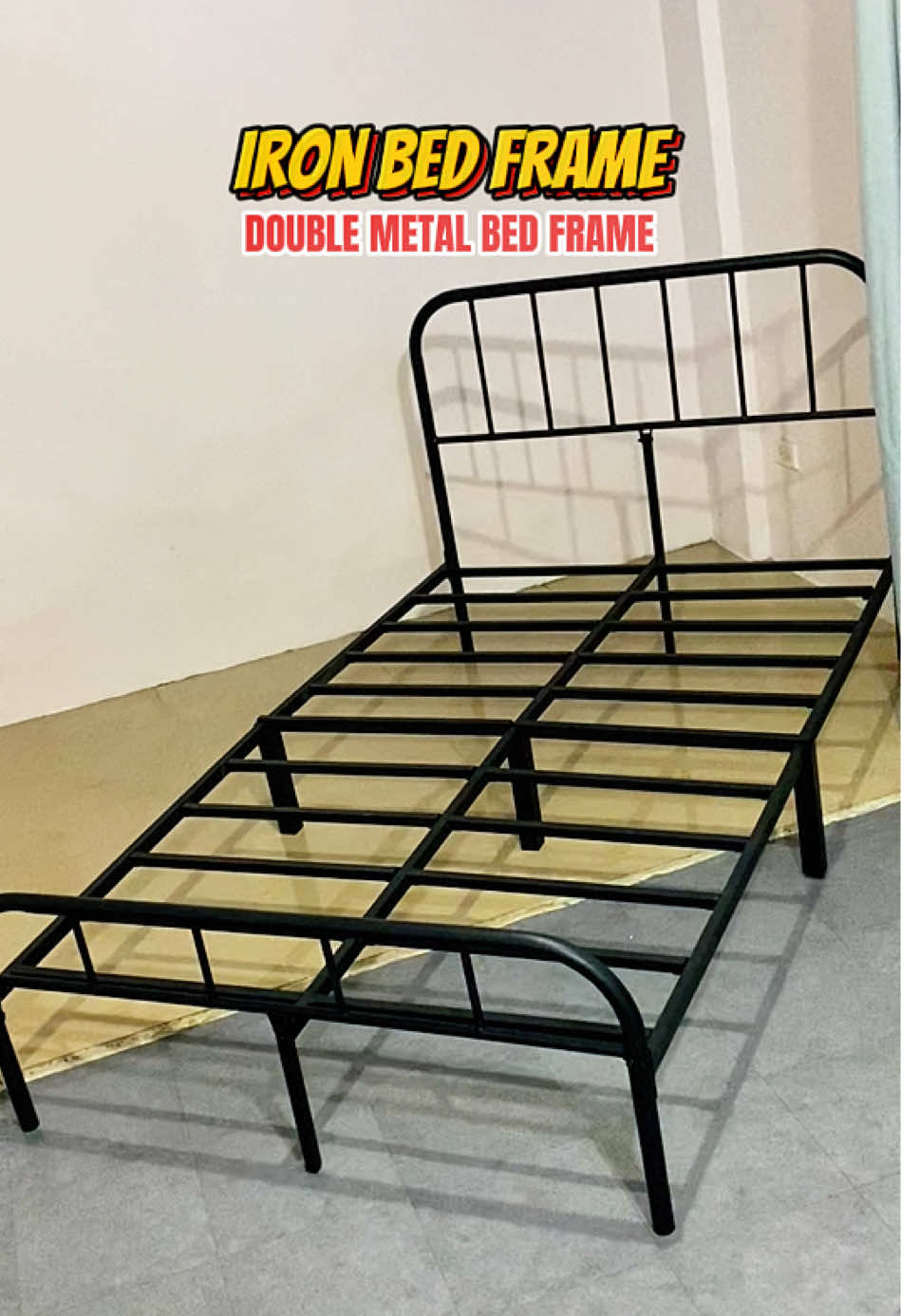 Iron double bed frame, metal double bed frame. Metal bed Frame. Affordable bed frame. #bedframe #bed #metalframe #bedframes 