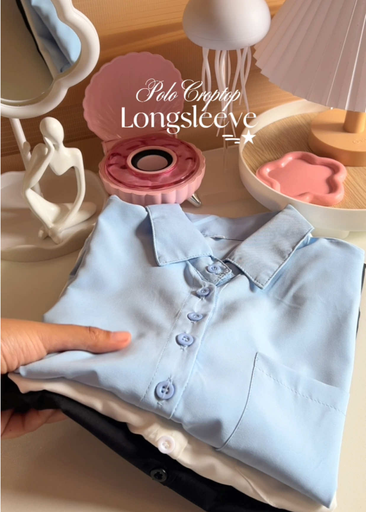 Polo Croptop Longsleeve Plain Longsleeve for Women 🖤 #polo #polocroptop #pololongsleeve #longsleeve #longsleeveforwomen #poloforwomen 