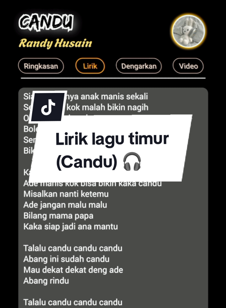 Lirik lagu timur 'Candu' 🎧 Randy Husain #liriklagu #lagutimur #lirikgoogle 