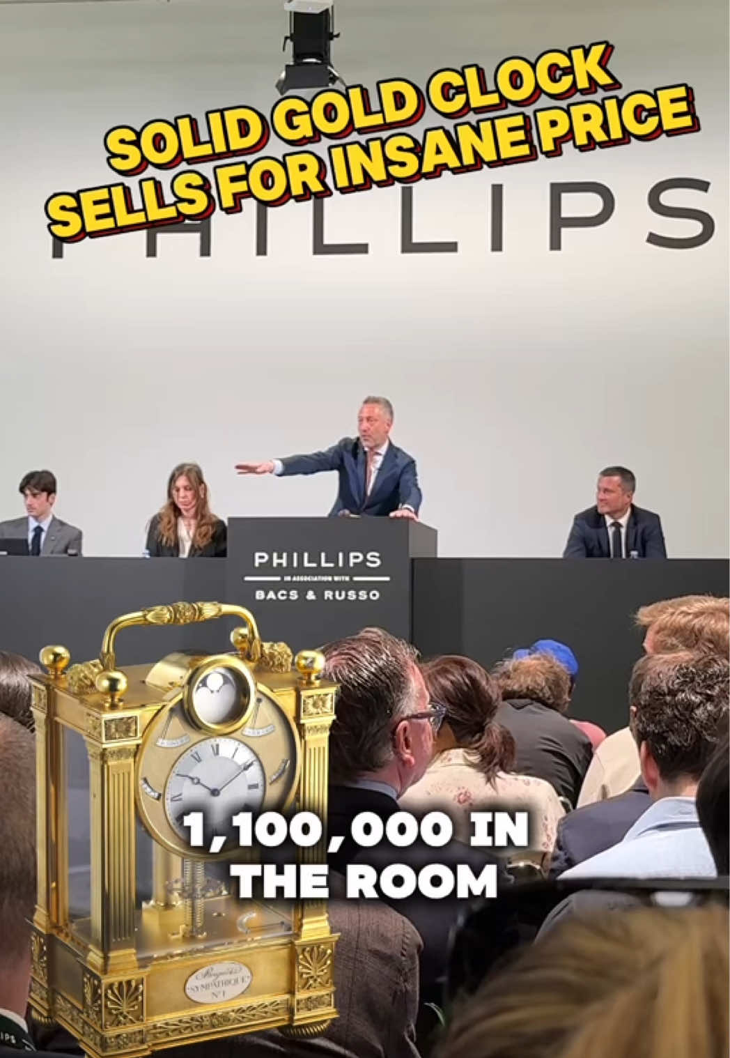 A solid gold clock created by FP Journe in 1991 just sold for a crazy price at auction in Geneva. #watchtok #clocktok #fpjourne #clockmakingparts #breguet #hautehorlogerie #watchauction