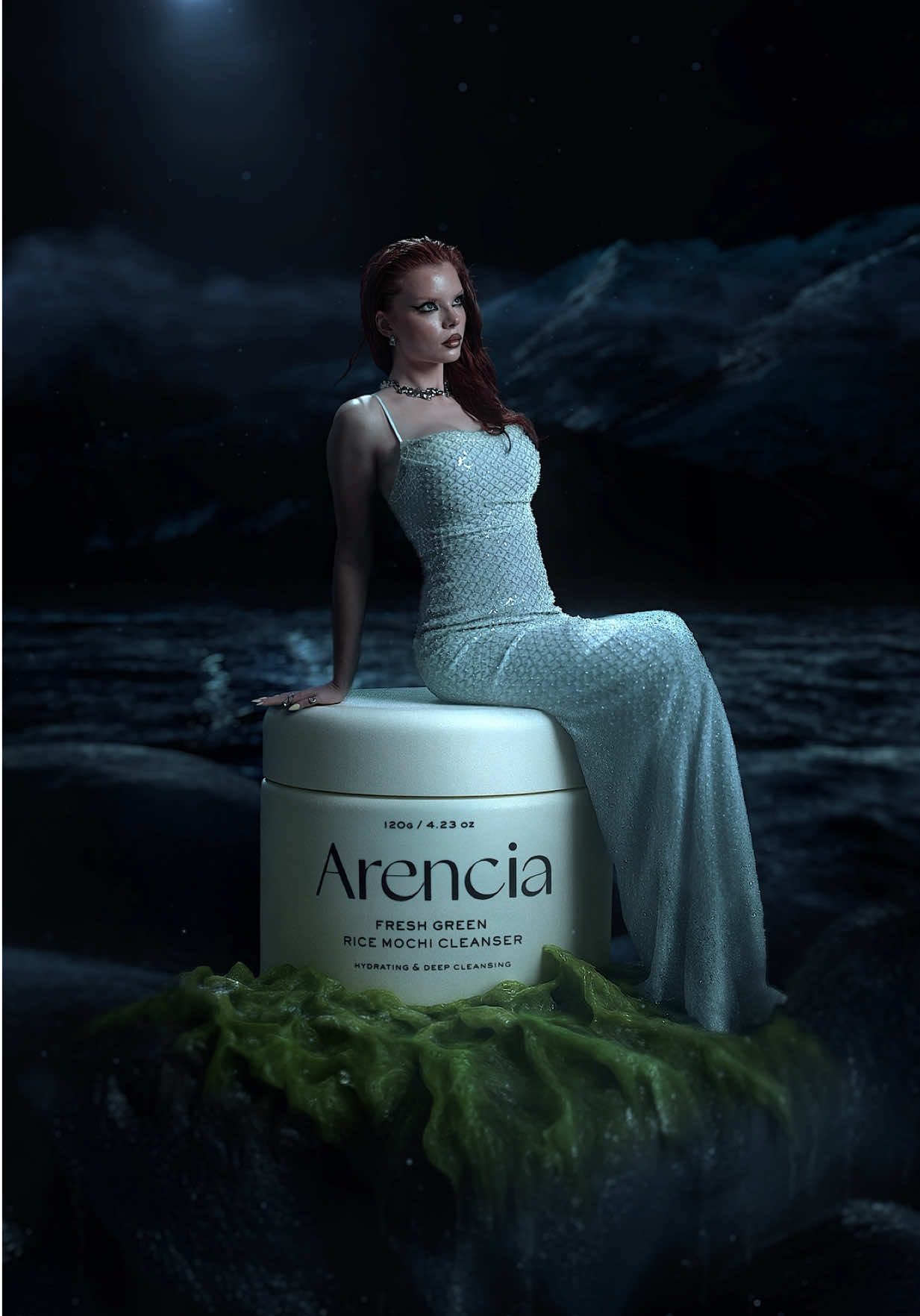 Siren glow and ocean-deep hydration using @Arencia 🌊 🩵 #Arencia #RiceMochiCleanser #MochiCleanser #Serum #Acne 