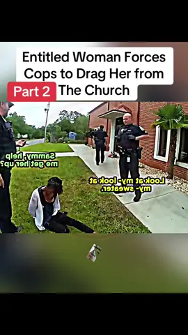Entitled Woman Forces Cops to Drag Her from The Church, part 2 #cops #policeofficer #copsoftiktok #bodycam 
