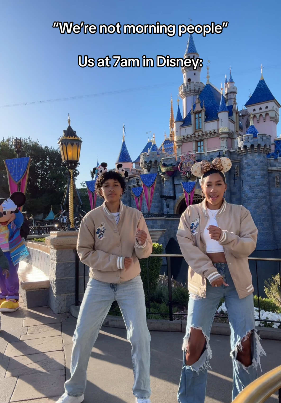 Disney mornings don’t count! 😂 @Jayla Henry Disneyland dance day 2 🥳  #auntienae #missboy #twintok #twinsoftiktok #Disneyland70 @Disney Parks 