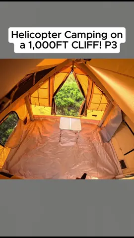 Helicopter Camping on a 1,000FT CLIFF!#fyp #fly 