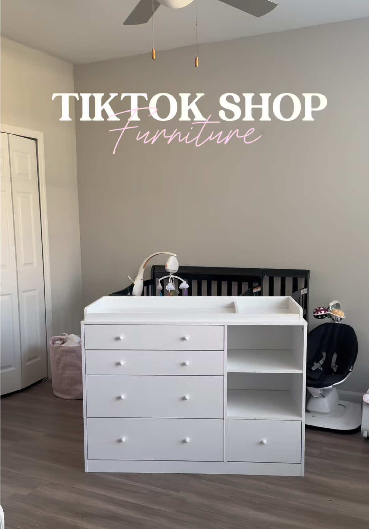 My first FURNITURE piece off TikTok shop? 🤯💕 the quality is AMAZING!! 🔥#tiktokshop #dresser #furniture #newbornbaby #newborn #nursery #momlife #dadlife #fy #fyp 