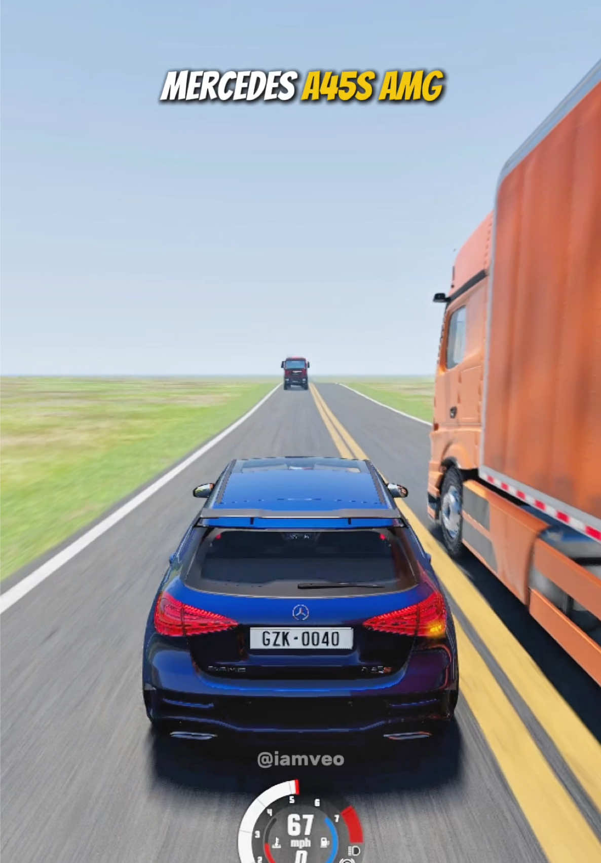 Which Car Overtake The Truck Safely? #beamngdrive #beamng #gaming #car #mercedesa45samg #renaultmeganers #audirs3 #nissanz400 #porsche992 #toyotayarisgr #fyp #foryou  @VEO🏅 