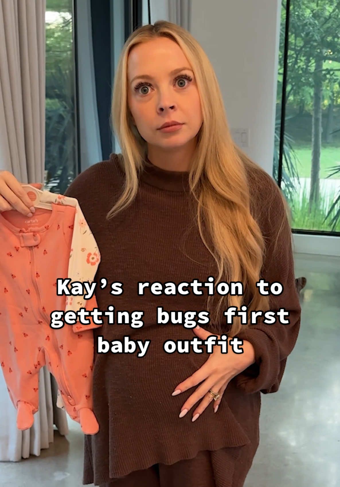 Kay’s face when she realized how big bug is going to be when she’s born! 😂😳 backstory ::: Kay is pregnant atm, and we are so excited for the arrival of this our new addition! Little bug is going to have the best sisters, and be surrounded by love! Kay went down the road to the store to get some of Ellie’s favorite grapes, because the ones we had gotten her went bad a lot faster than they were supposed to. On her way back, kay told me that she was excited to show me what she found at the store! When kay got back, she had something else in the bag! It was bug’s first outfit! ❤️ kay was so excited because she found a little onesie with lady bugs! We are so excited for our little bug to be born! I wonder who she is going to look like the most! 🥹❤️ #kayandtayofficial #couples #relationships #pregnant #postpartum
