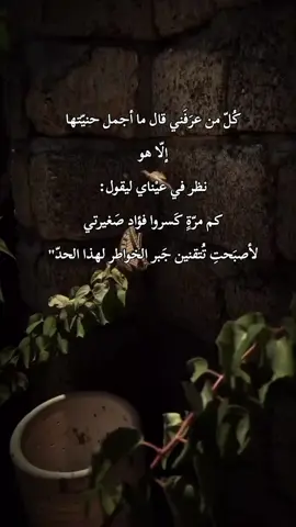 #كُلّ من عرَفَني قال ما أجمل حنيّتها إلّا هو نظر في عيْناي ليقول: كم مرّةٍ كَسروا فؤاد صَغيرتي لأصبَحتِ تُتقنين جَبر الخواطر لهذا الحدّ#جبر_الخواطر #ما_اجمل_حنيتها#♥️ #عبارات #خواطر #اقتباسات #حب #مواساة #سردات #زهرة #اقتباسات_عبارات_خواطر #كتابات #تصميم_فيديوهات🎶🎤🎬 #تصميمي #capcut #tiktok #viral #videoviral ##حالات_واتس #تيك_توك #♥️♥️♥️ 