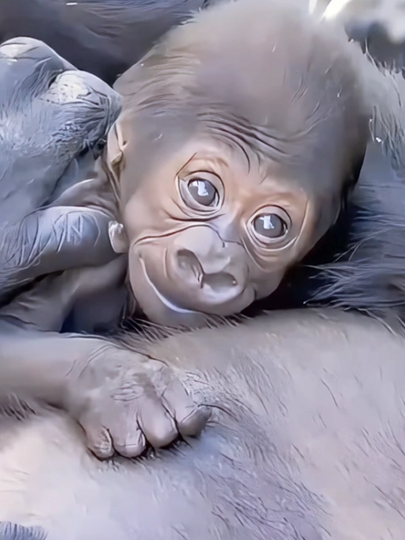 When a gorilla mom loves like a human… wow.
