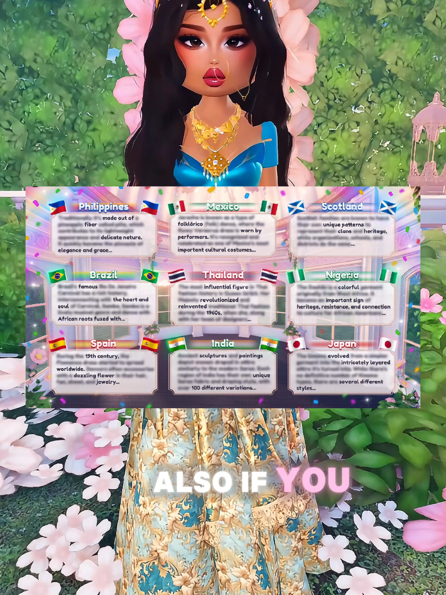 All cultures included in the new update! 🌎World Cultural Day of Diversity!  #dtiupdate #dresstoimpressroblox #dti #dresstoimpress 