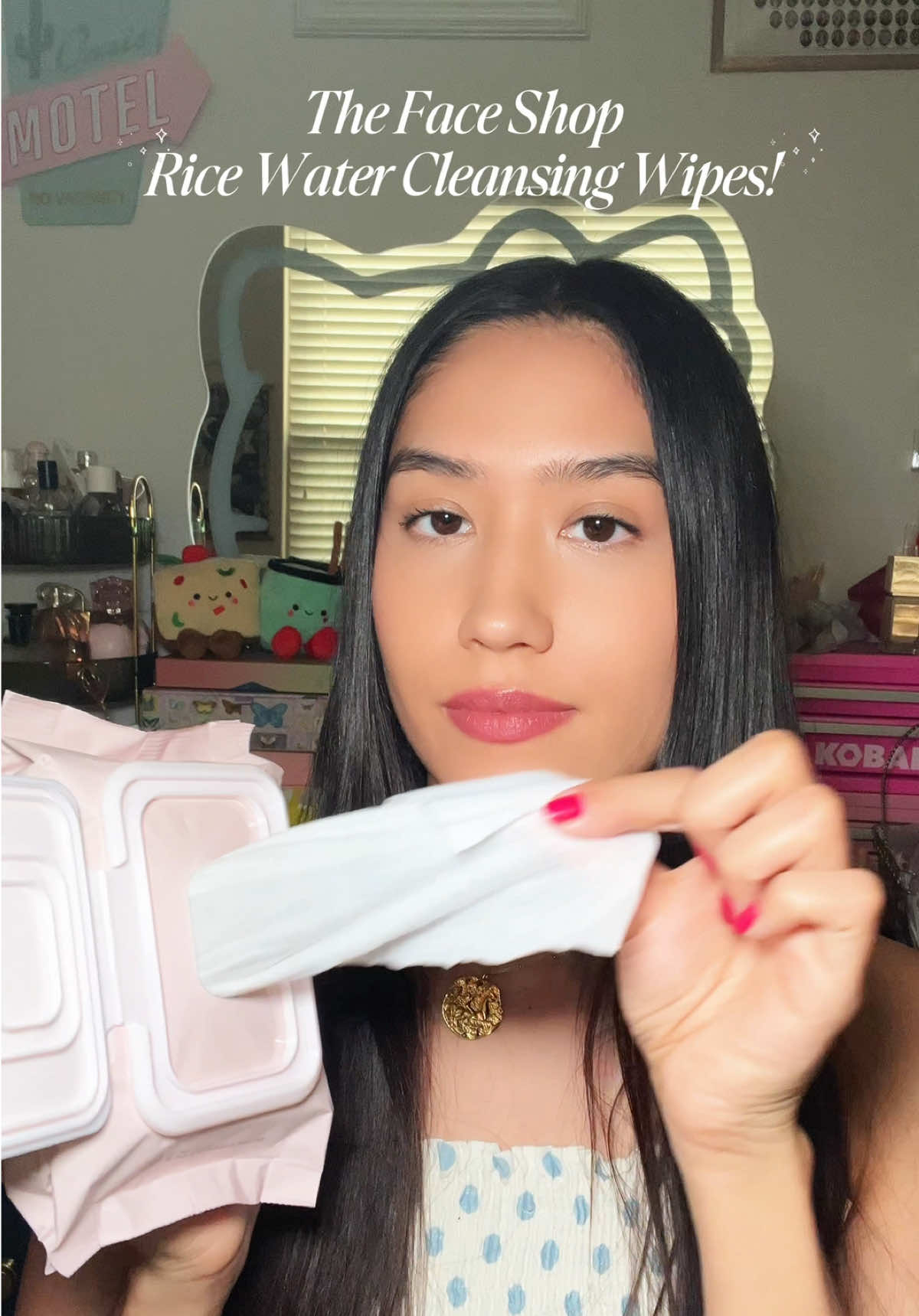 These rice water cleansing wipes from @The Face Shop US are amazing! 😻 They’re made with rice water and rice bran oil! Both of these ingredients contain vitamins A, B, and E along with ceramide and minerals that help moisturize your skin ✨ you can get these here on tiktok or amazon! 💌 #thefaceshop #makeupwipes #ricewaterbright #gifted #makeupremoval #makeupremover #koreanskincare #kbeauty #affordableskincare 