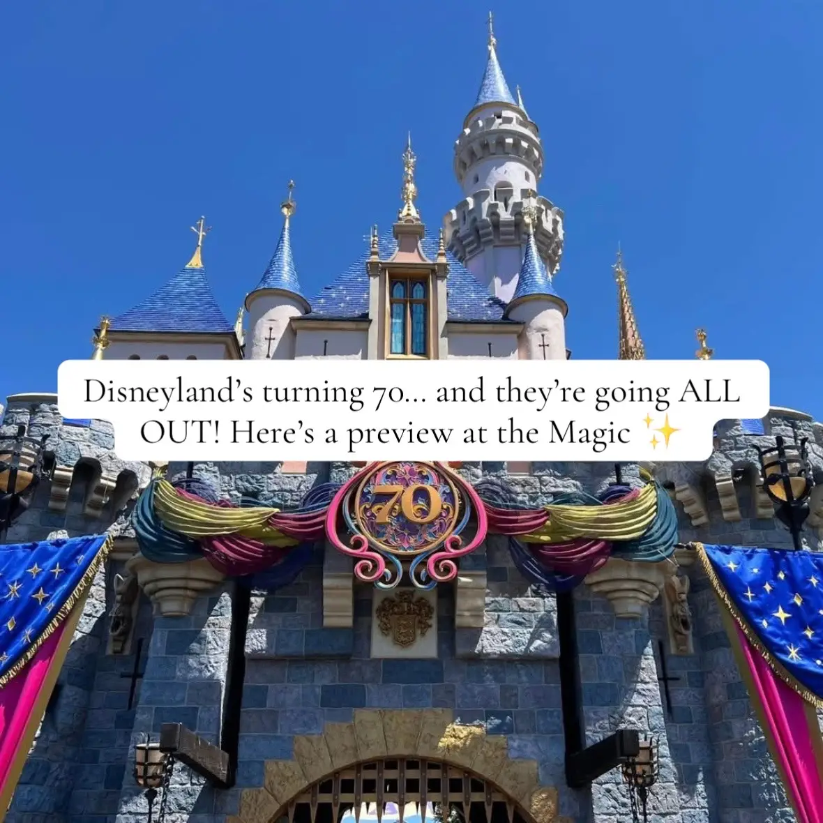 Disneyland is celebrating its 70th Anniversary starting May 16, 2025, and the party lasts ALL the way through summer 2026 — and let me tell you, it’s pure magic. From the giant 50-foot castle sculpture to the “Celebrate Happy” medallion and dreamy new decorations throughout both parks, Downtown Disney, and the hotels, the entire resort is decked out like never before. This is a once-in-a-lifetime celebration, and it’s the PERFECT time to go! If you're even thinking about taking a trip to Disneyland — this is your sign. Reach out for a free quote today and let me help you plan a trip that your family will never forget! Follow me for more Disney tips, deals, and updates on everything happening for the 70th!
