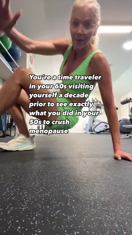 What I saw As a 61 year old time traveler who’s visiting wanted to remember what she did in Her 50s to crush menopause: HRT, dumped sugar, reduced alcohol by ALOT, ate whole food, dumped processed food, supplemented when needed, went to bed early, read books instead of scrolling or tv, lifted weights 3-4 days a week, did burst cardio 2 times a week, walked a couple miles daily but didn’t count steps, got regular medical screenings like colonoscopies, Dexa scans and mammos. Eye checks and  teeth cleanings, increased animal protein, increased fibrous plants,  The simple life, reduced stress mindfully, said no to anything that didn’t work with my optimized aging plan. #aging#antiaging #agingbackwards#dexa#61#1964 