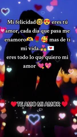 eres mi felidad🤓🥰, eres todo lo que quiero mi amor🥰😍 #teamomiamor♥️😍👩‍❤️‍👨 #paratiiiiiiiii🥰🤗 #dedicatorias🥰🥺💖con💖amor #fypシ゚ 